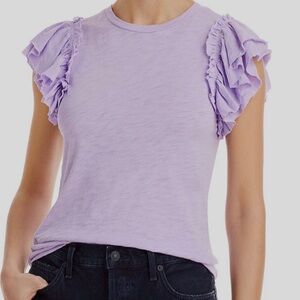 Goldie Purple Sleeveless Double Ruffle Tee